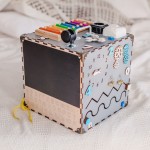 Бізікуб для хлопчика, 22 елементи 30*30*30 сірий