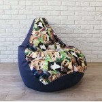  Крісло-груша рогожка "Котики на прогулянці" KatyPuf