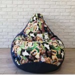  Крісло-груша рогожка "Котики на прогулянці" KatyPuf