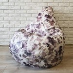 Крісло-груша велюр з принтом "Бежева акварель" KatyPuf