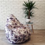 Крісло-груша велюр з принтом "Бежева акварель" KatyPuf