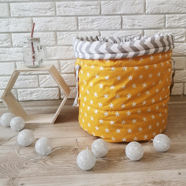 Кошик для іграшок  "Жовті зірки" KatyPuf
