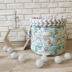 Кошик для іграшок "Єдинороги бірюзові" KatyPuf