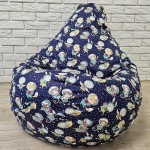  Крісло-груша бавовна "Космонавти" KatyPuf
