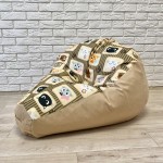 Кресло-груша рогожка беж "Котики" KatyPuf