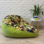  Крісло-груша рогожка "44 кота" салатовий KatyPuf