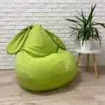  Крісло-груша рогожка "Зайка" салатовий KatyPuf