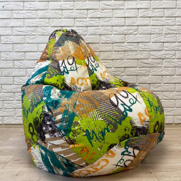  Крісло-груша велюр "ОK" зелений KatyPuf
