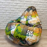  Крісло-груша велюр "ОK" зелений KatyPuf