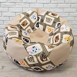  Крісло-м'яч рогожка "Коти" KatyPuf