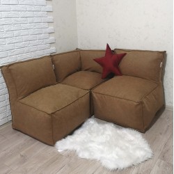 Модульний диван замша 3 секції KatyPuf