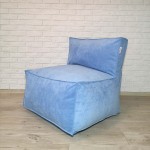  Модульне крісло велюр блакитне KatyPuf
