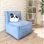  Модульне крісло велюр блакитне KatyPuf